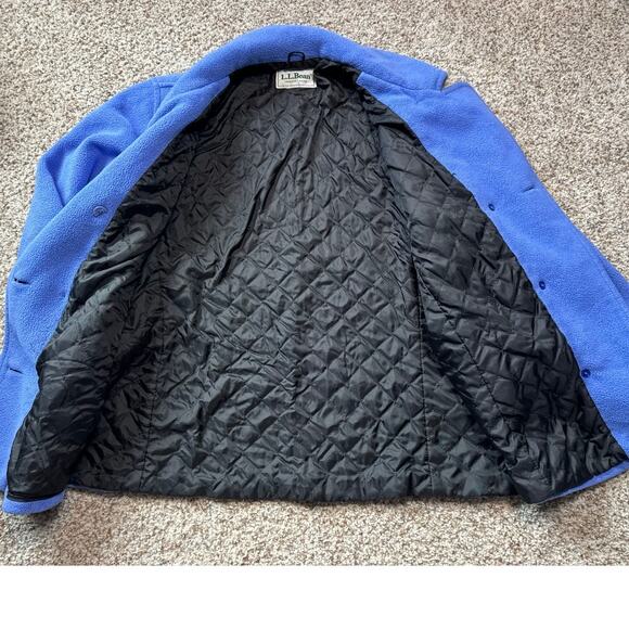 L.L. BEAN WOMENS button up Pea jacket/Coat, Large. Fuzzy & Warm!! Vintage Fleece - Picture 8 of 11